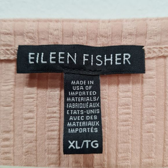 Eileen Fisher Tencel Stretch Ridge Ballet Neck Ribbed Top Dune Size XL - Picture 12 of 15